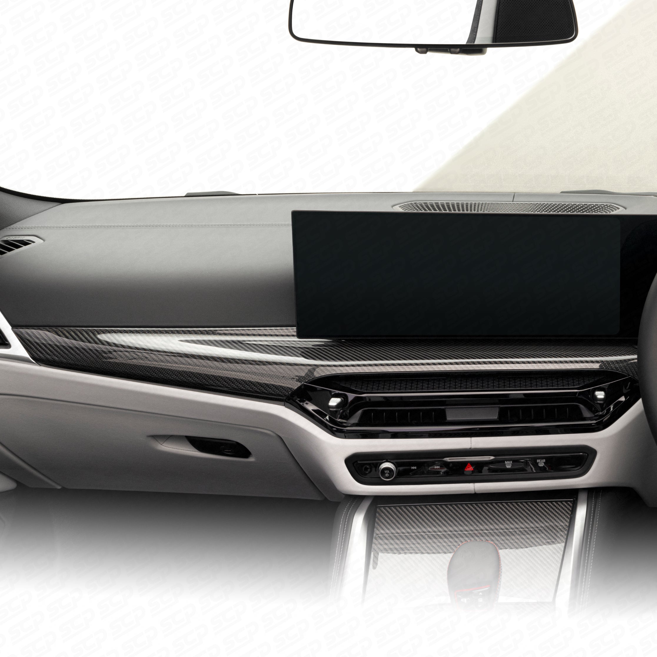 BMW G-Series Carbon Fibre iDrive 8.5 Dashboard Panel Trim Cover SCP Automotive