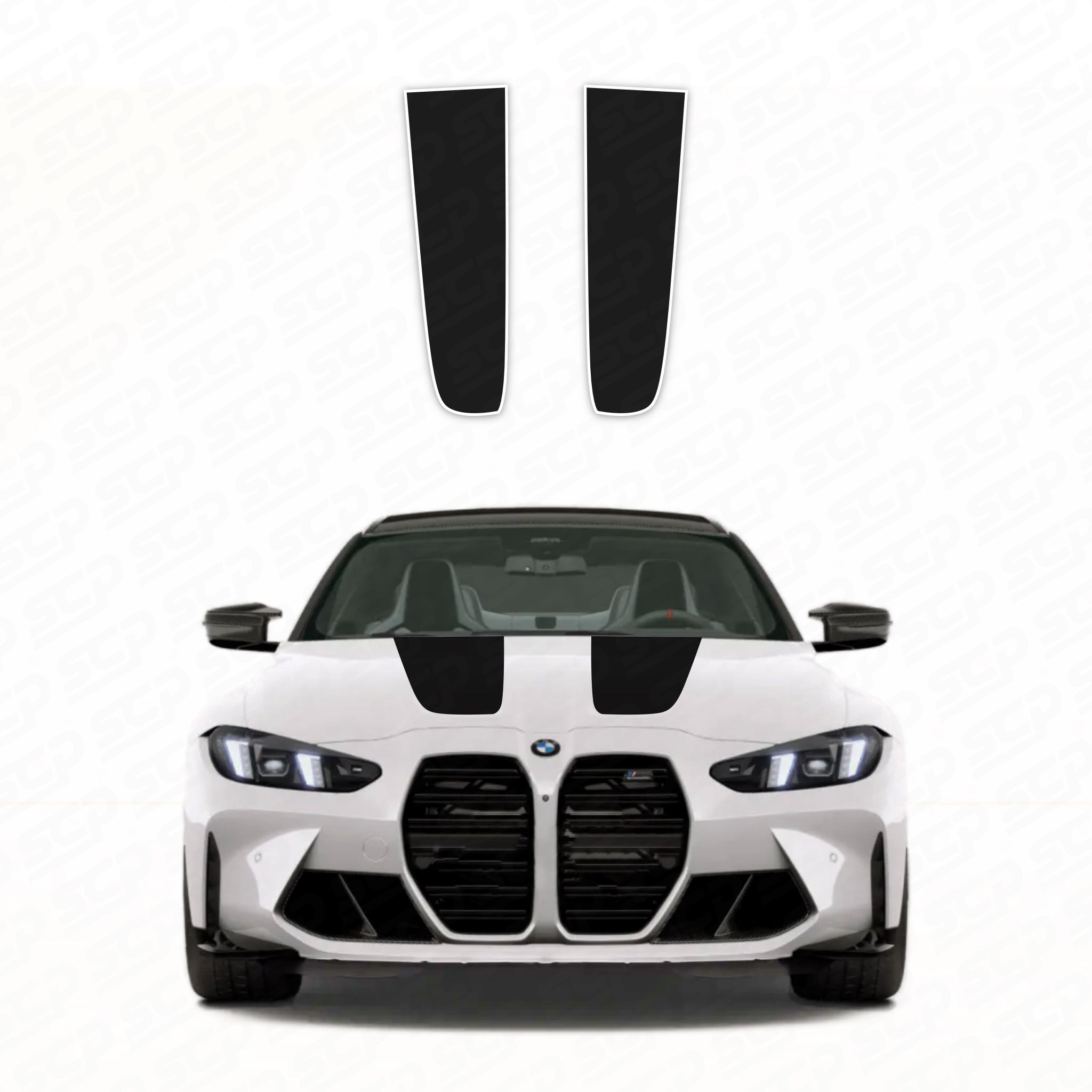 BMW G8X M3/M4 CS Style Bonnet Stripe Decal SCP Automotive