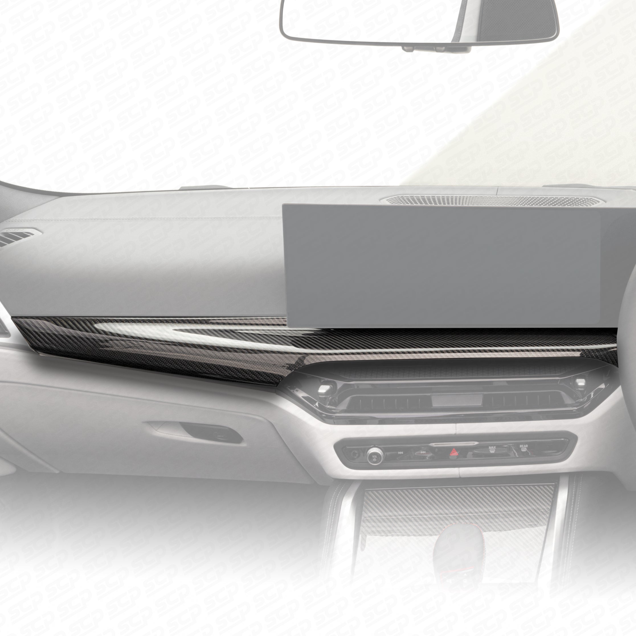 BMW G-Series Carbon Fibre iDrive 8.5 Dashboard Panel Trim Cover SCP Automotive