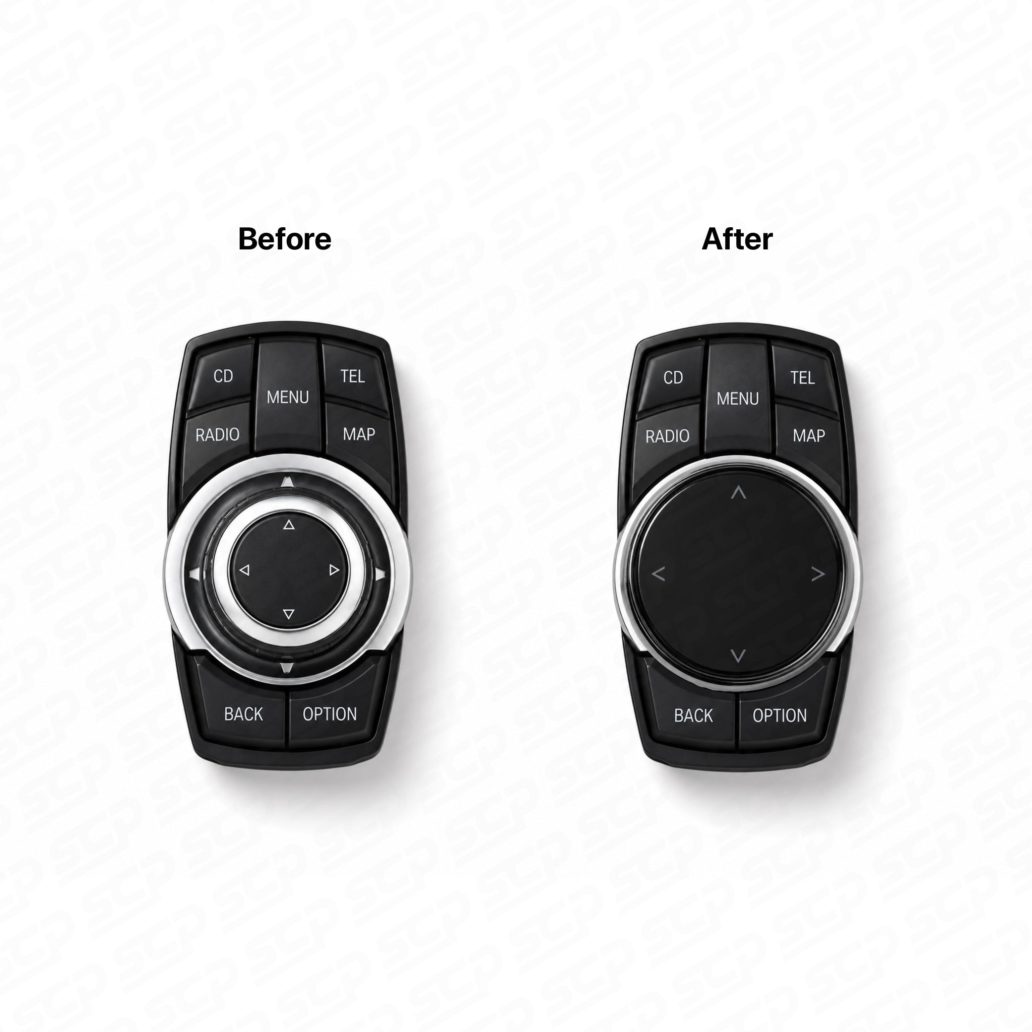 BMW Black Chrome iDrive Controller Button SCP Automotive