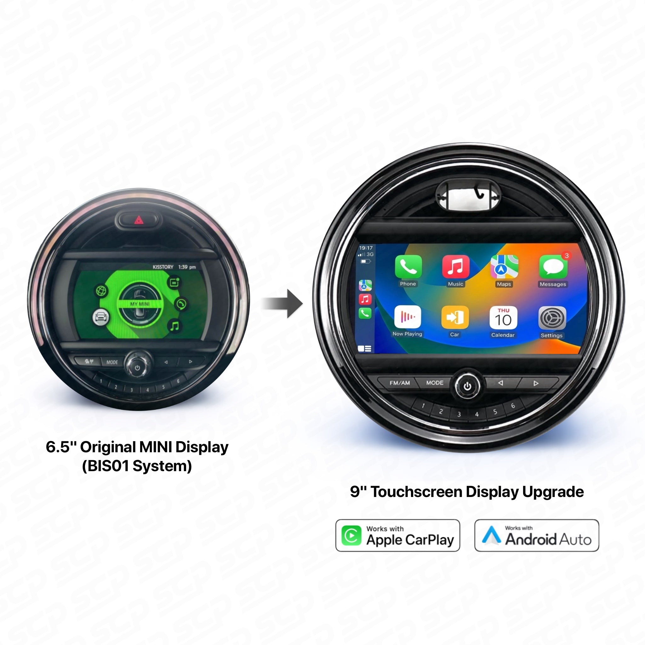 MINI F-Series Touchscreen Display Upgrade with Apple CarPlay & Android Auto SCP Automotive