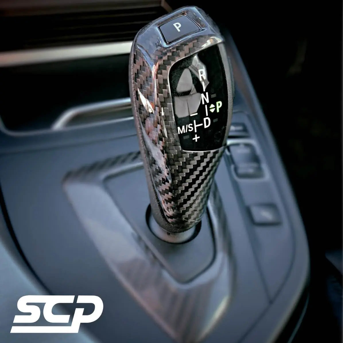 BMW Carbon Fibre Automatic Gear Stick Cover - Standard (SE) SCP Automotive