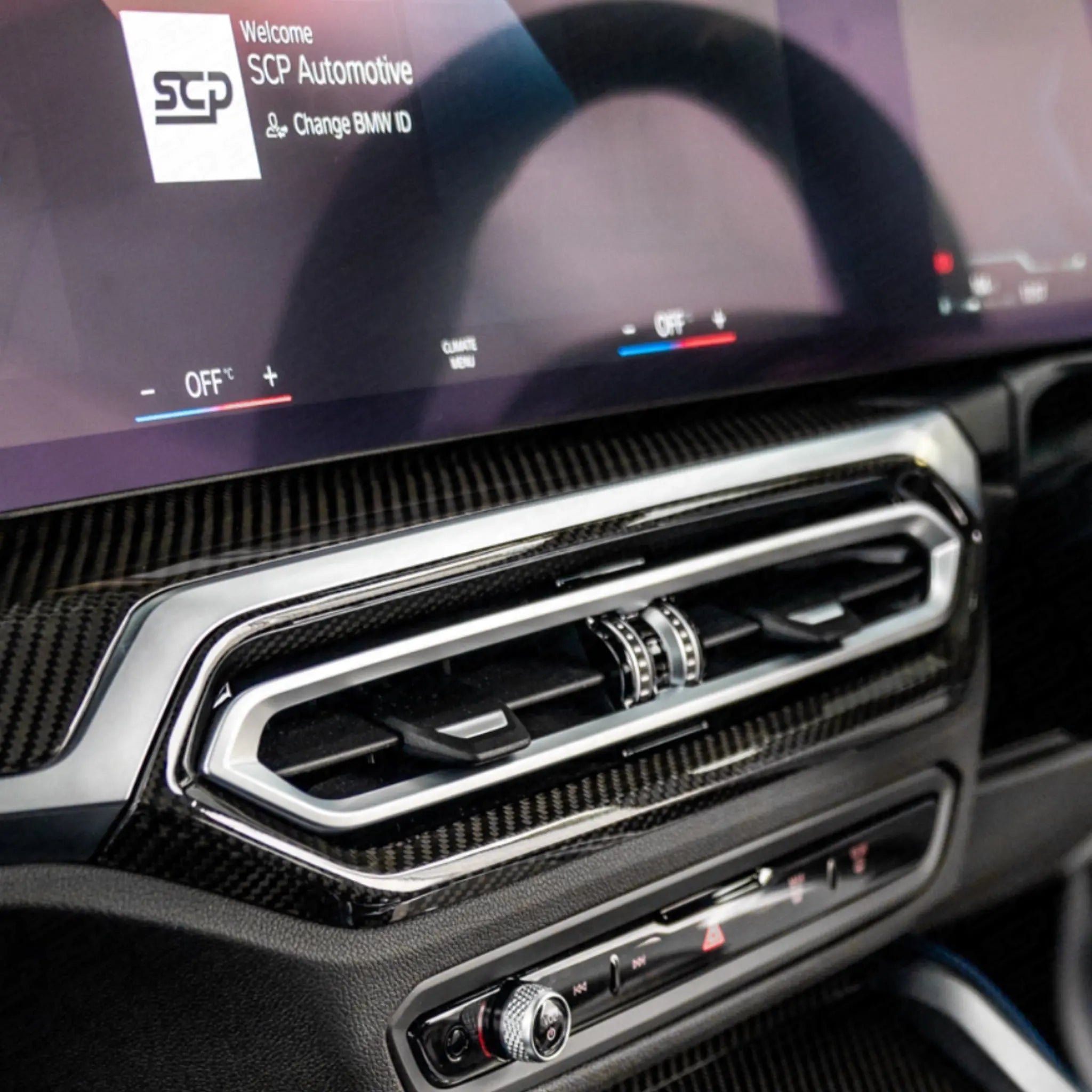 BMW G-Series Carbon Fibre Centre Air Vent Cover - iDrive 8 SCP Automotive