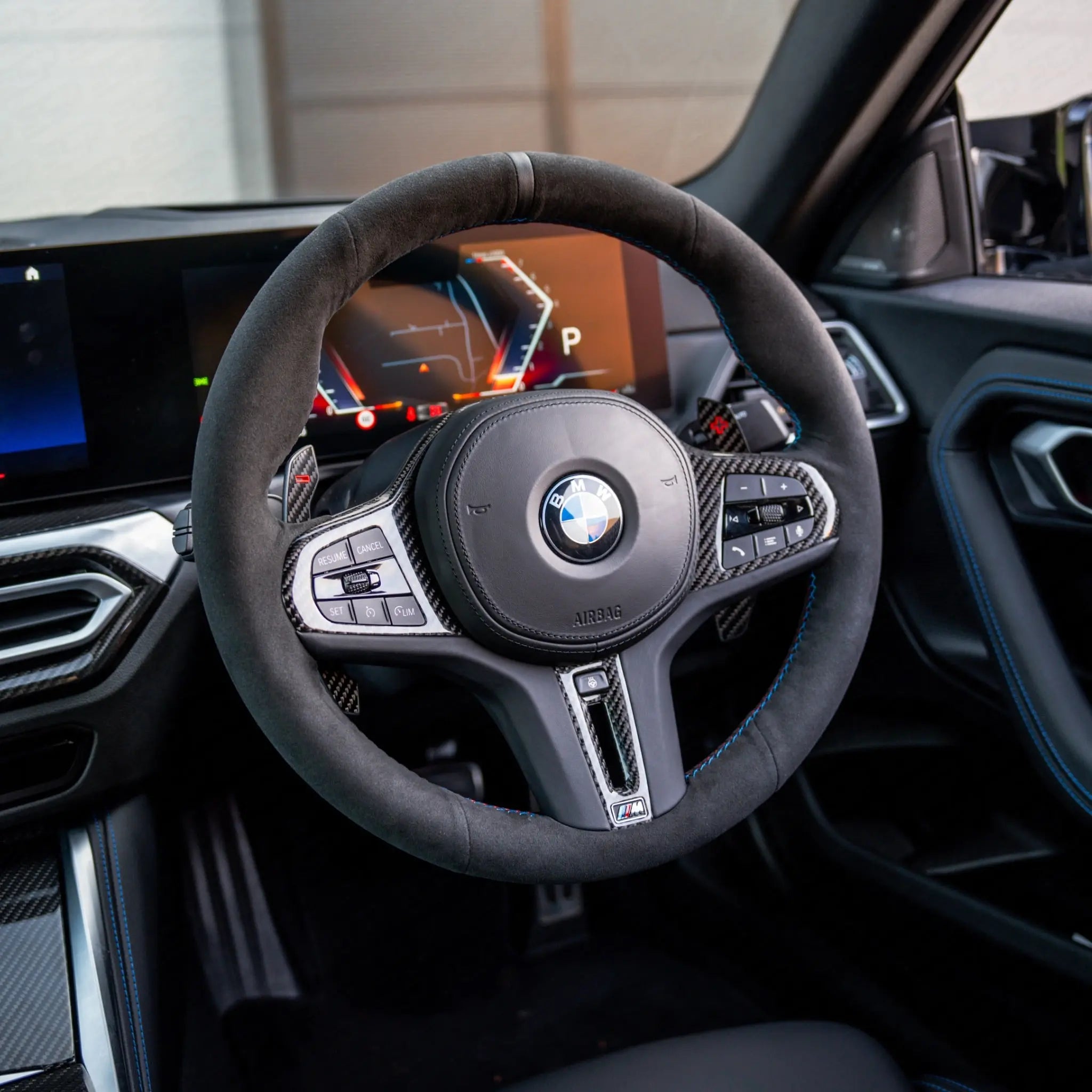 BMW G-Series Carbon Fibre Steering Wheel Replacement Trim SCP Automotive
