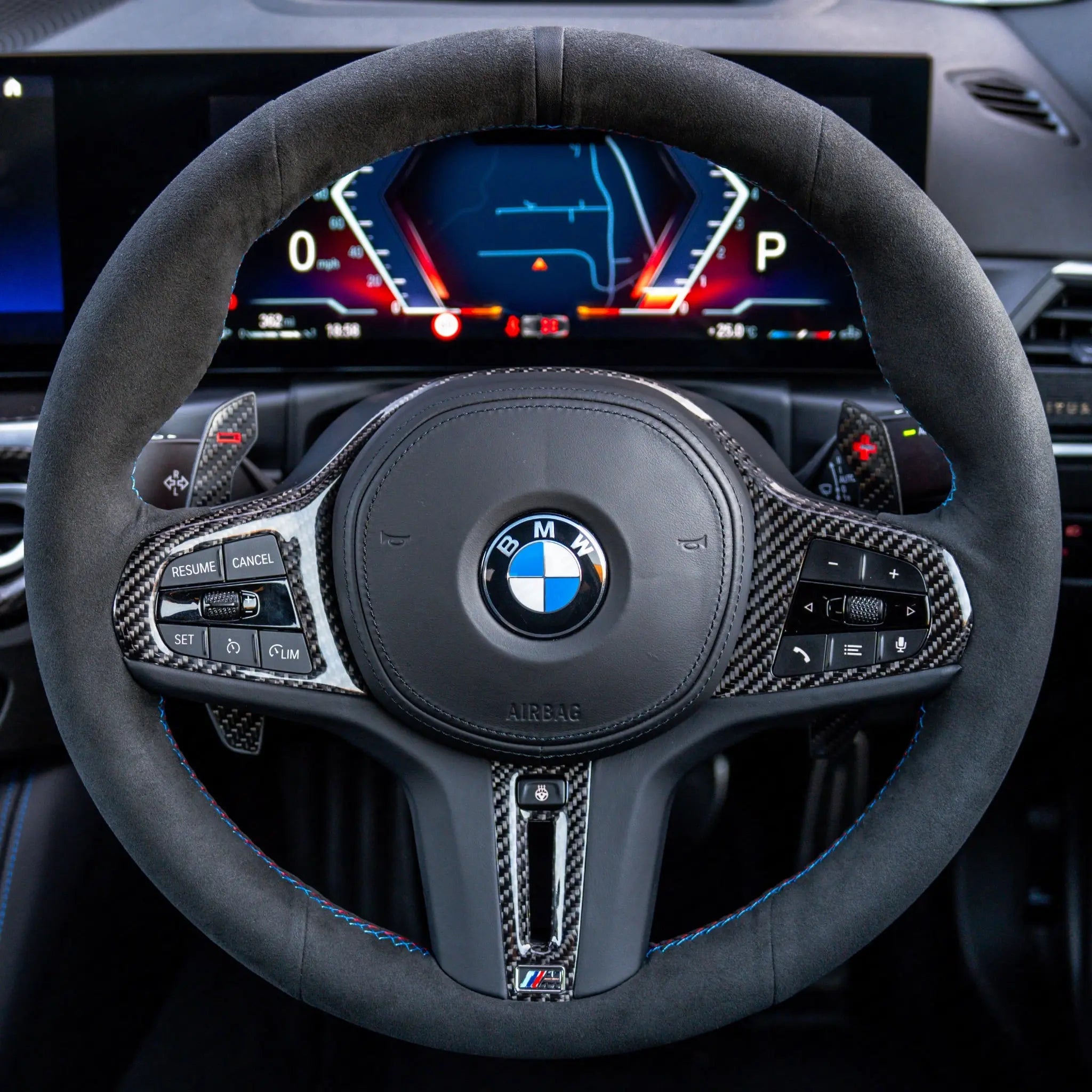 BMW G-Series Carbon Fibre Steering Wheel Replacement Trim SCP Automotive