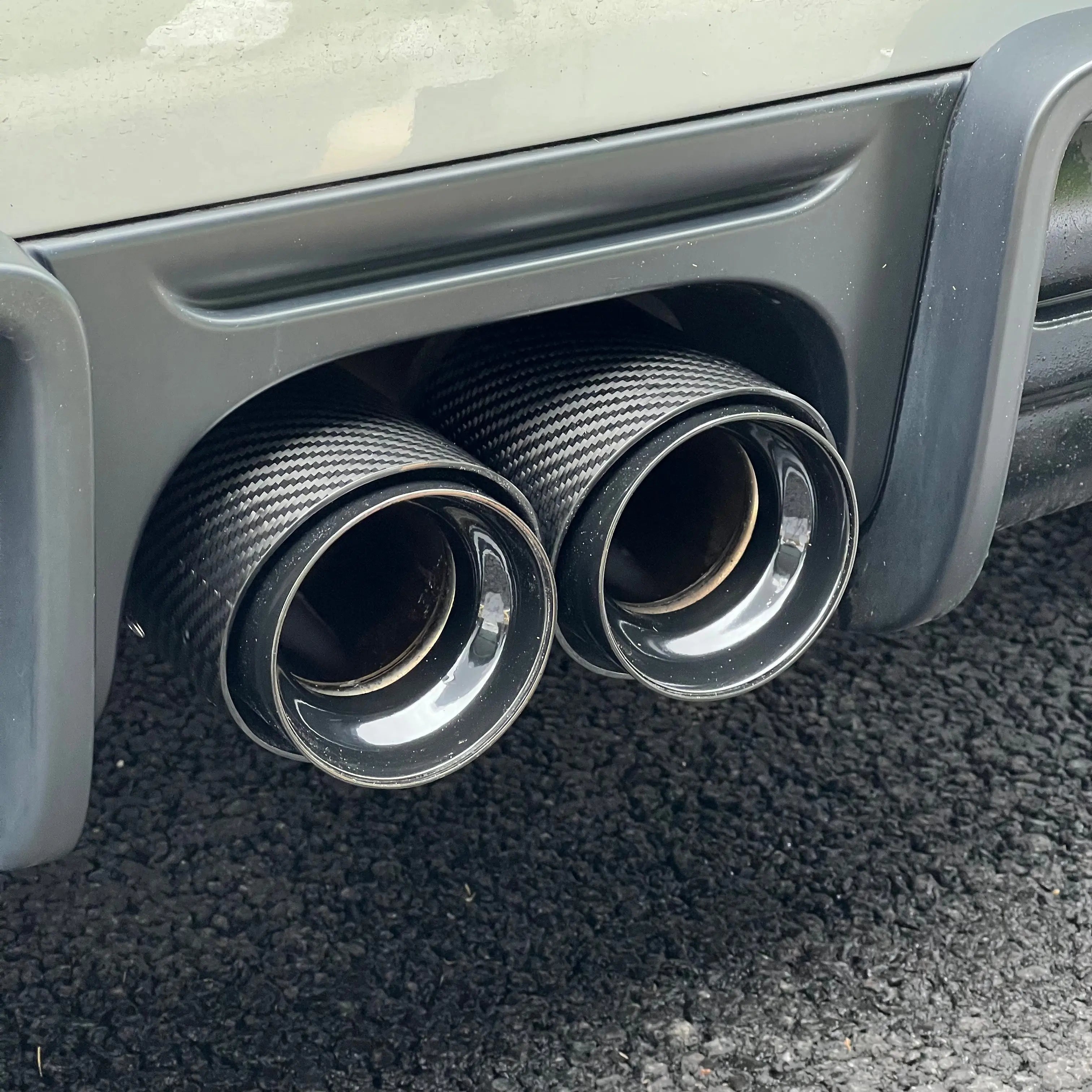 MINI Black Stainless Steel and Carbon Fibre Exhaust Tip SCP Automotive