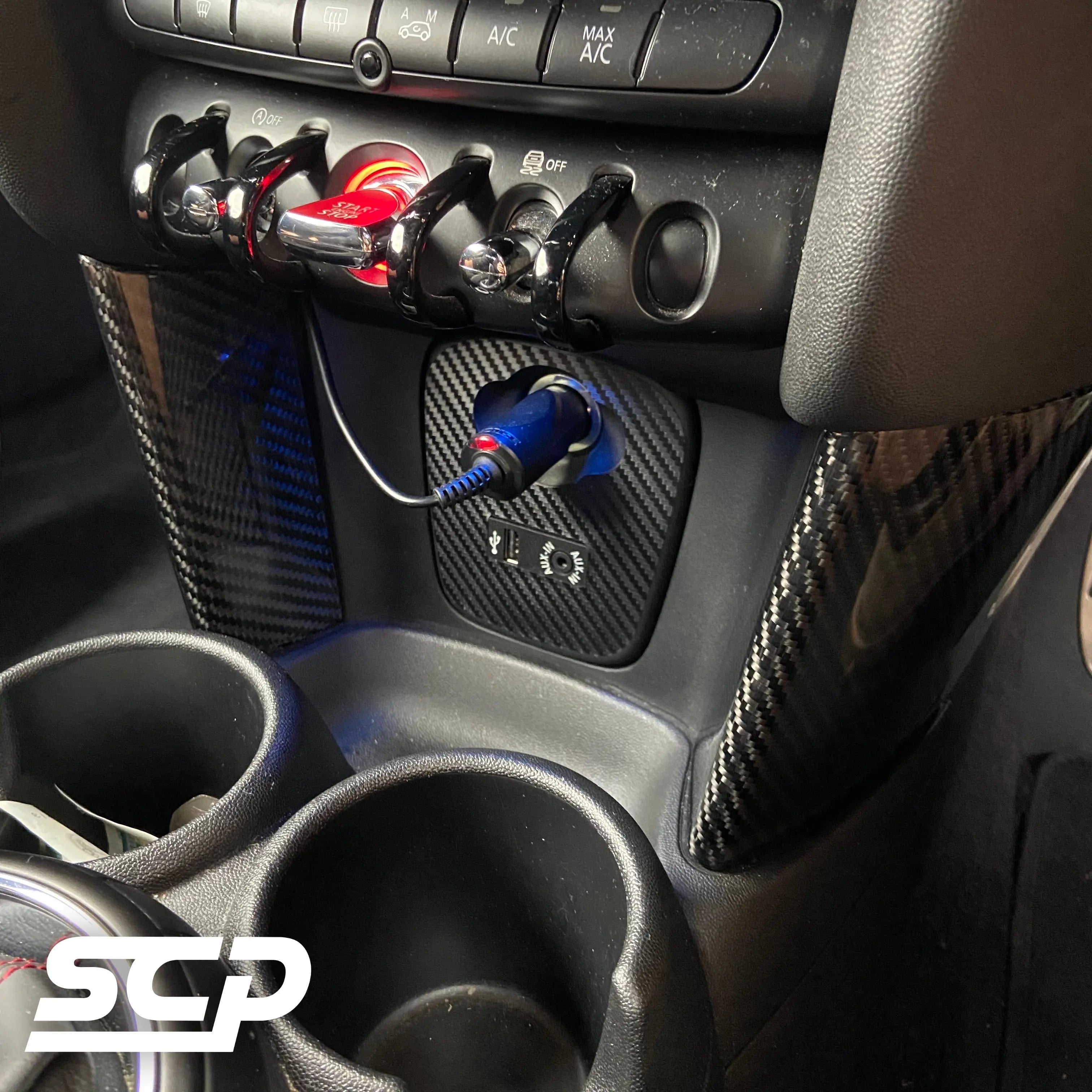 MINI F-Series Carbon Centre Console Side Covers - SCP Automotive
