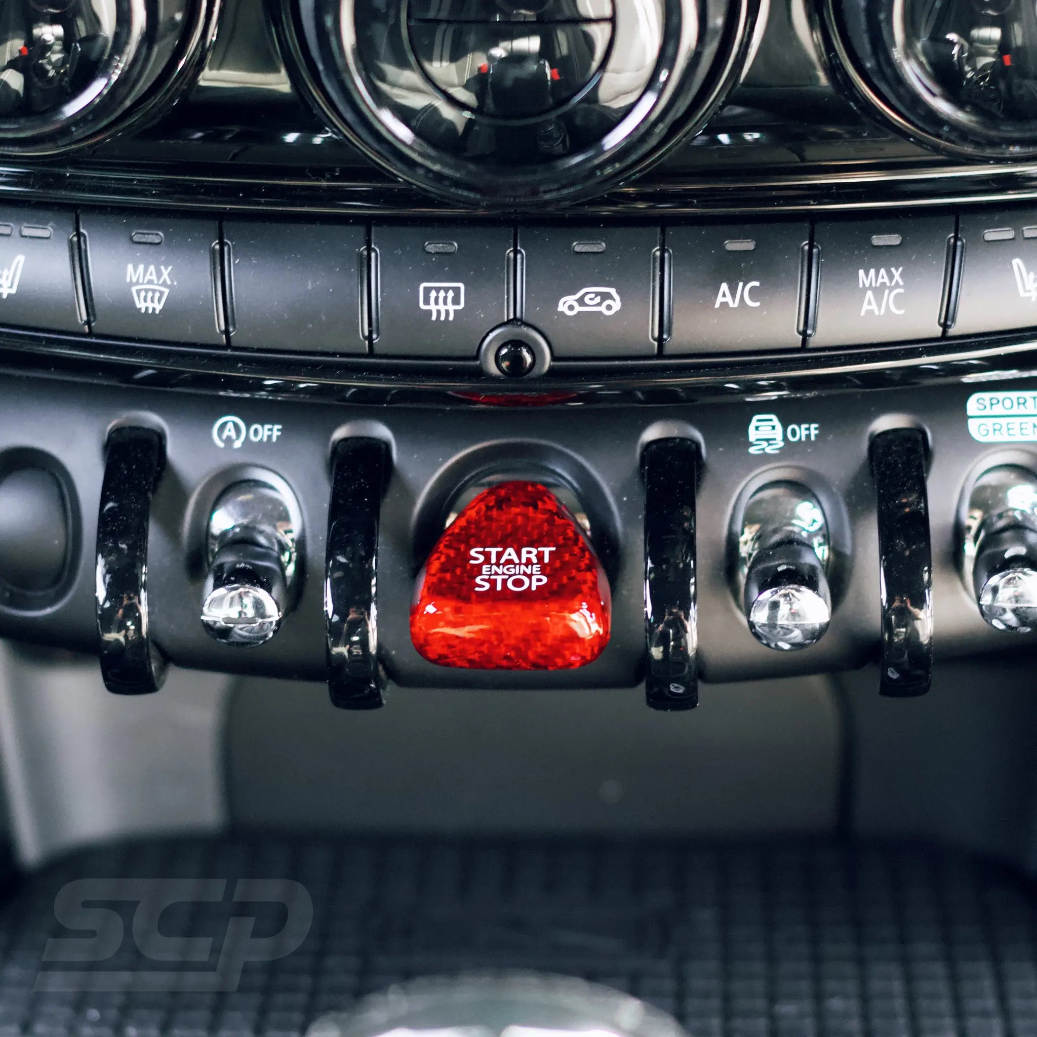 MINI F-Series Carbon Fibre Start Stop Button Cover SCP Automotive
