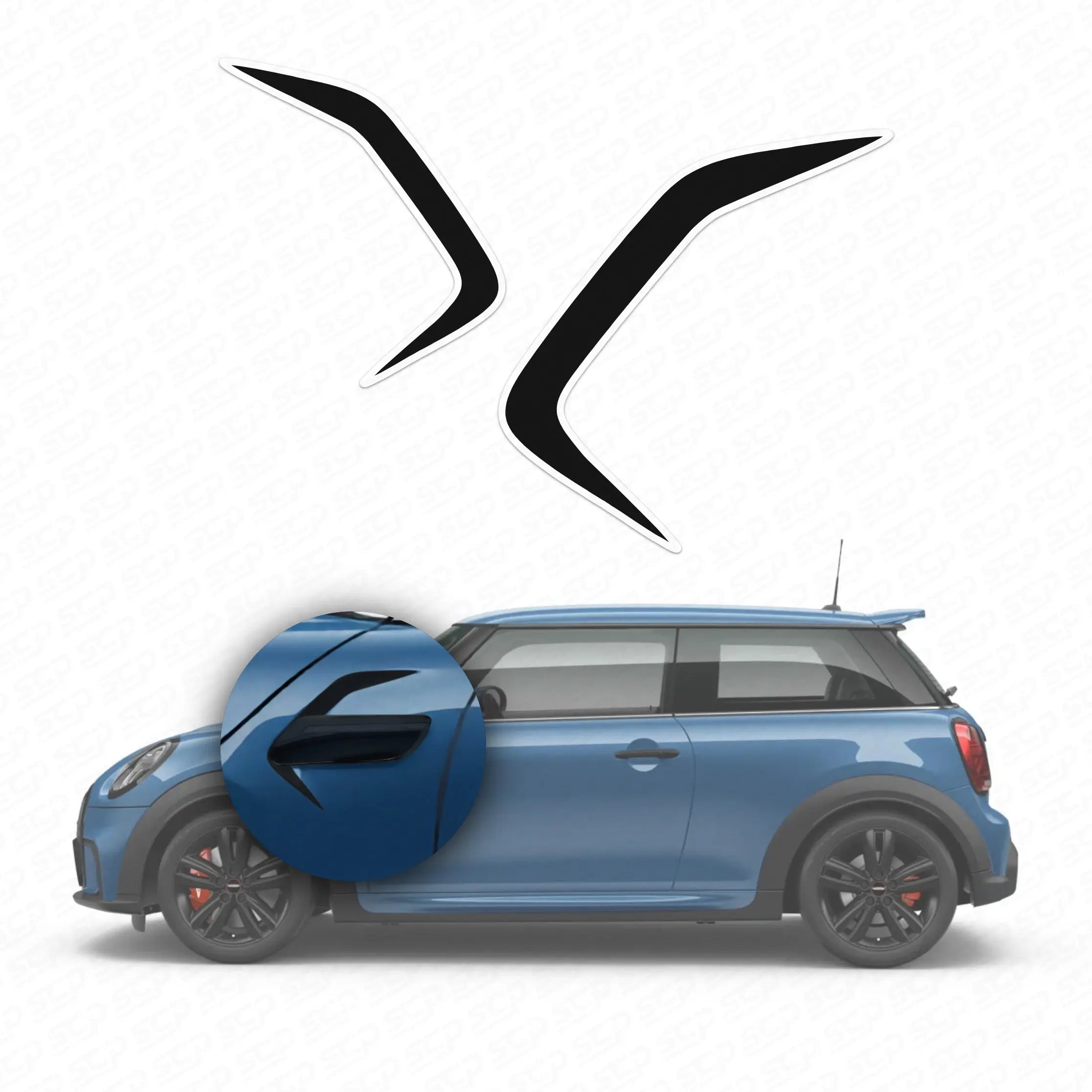 MINI F-Series Front Side Fender Scuttle Decal SCP Automotive