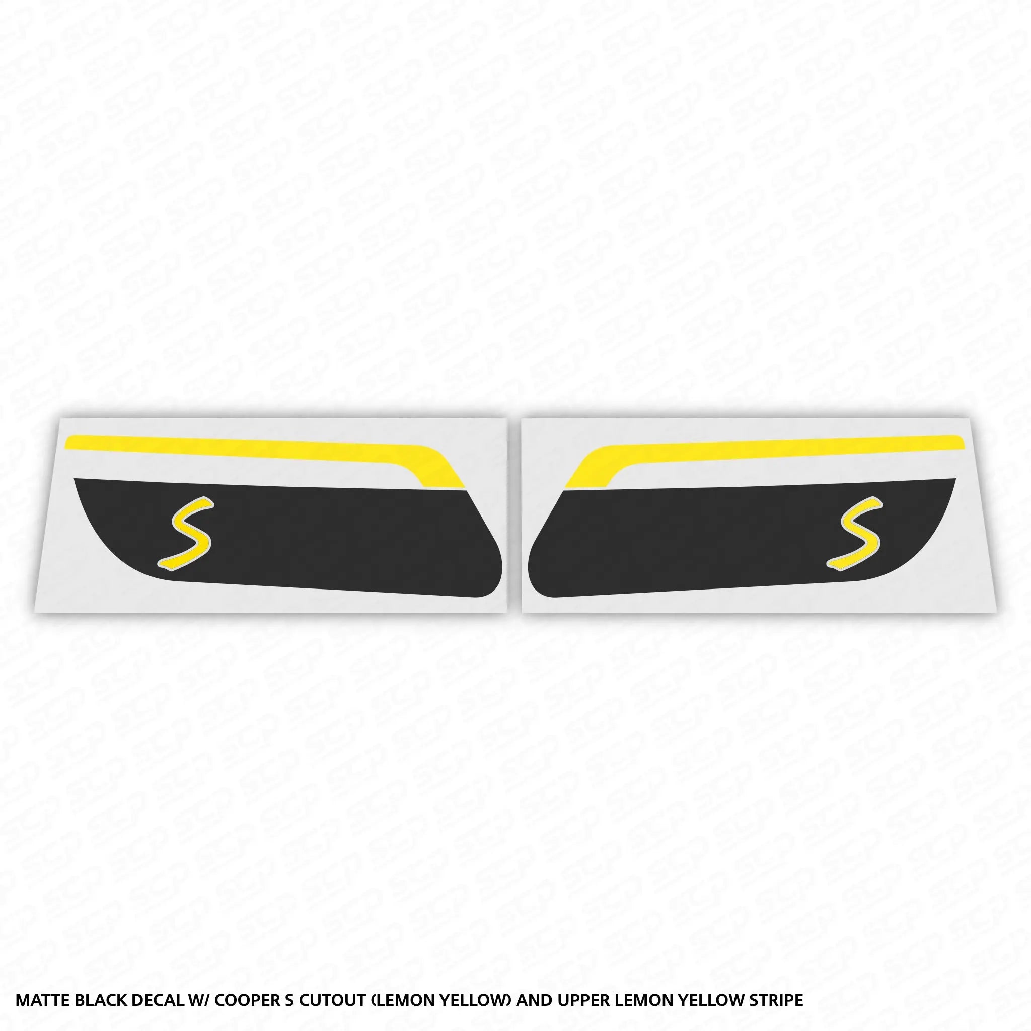 MINI F-Series LCI 2 Dynamic Sequential Indicator Faceplate Decal - Cooper S SCP Automotive Electric-Lemon-Yellow-Stripe