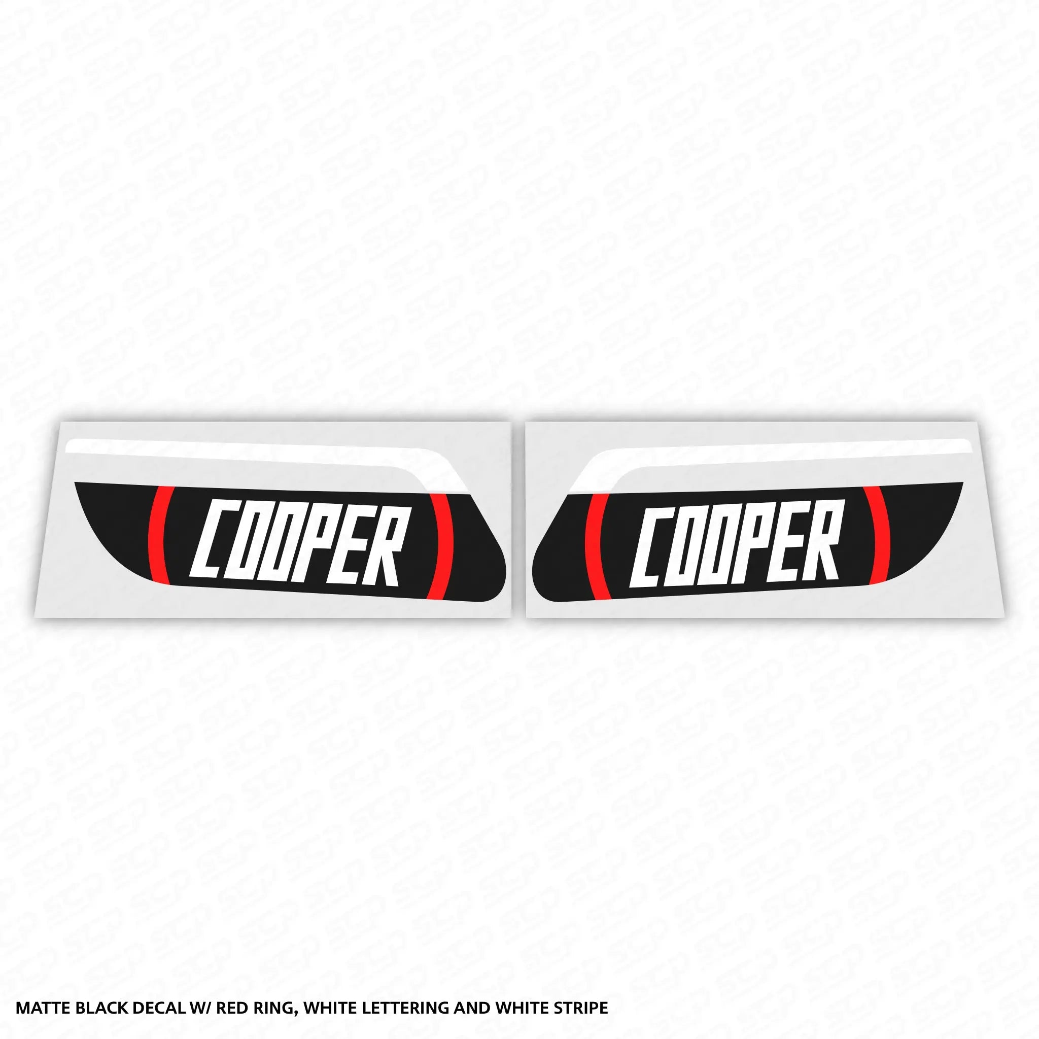 MINI F-Series LCI 2 Dynamic Sequential Indicator Faceplate Decal - Cooper SCP Automotive Matte-Black-Cooper-with-White-Stripe-White-Letteri
