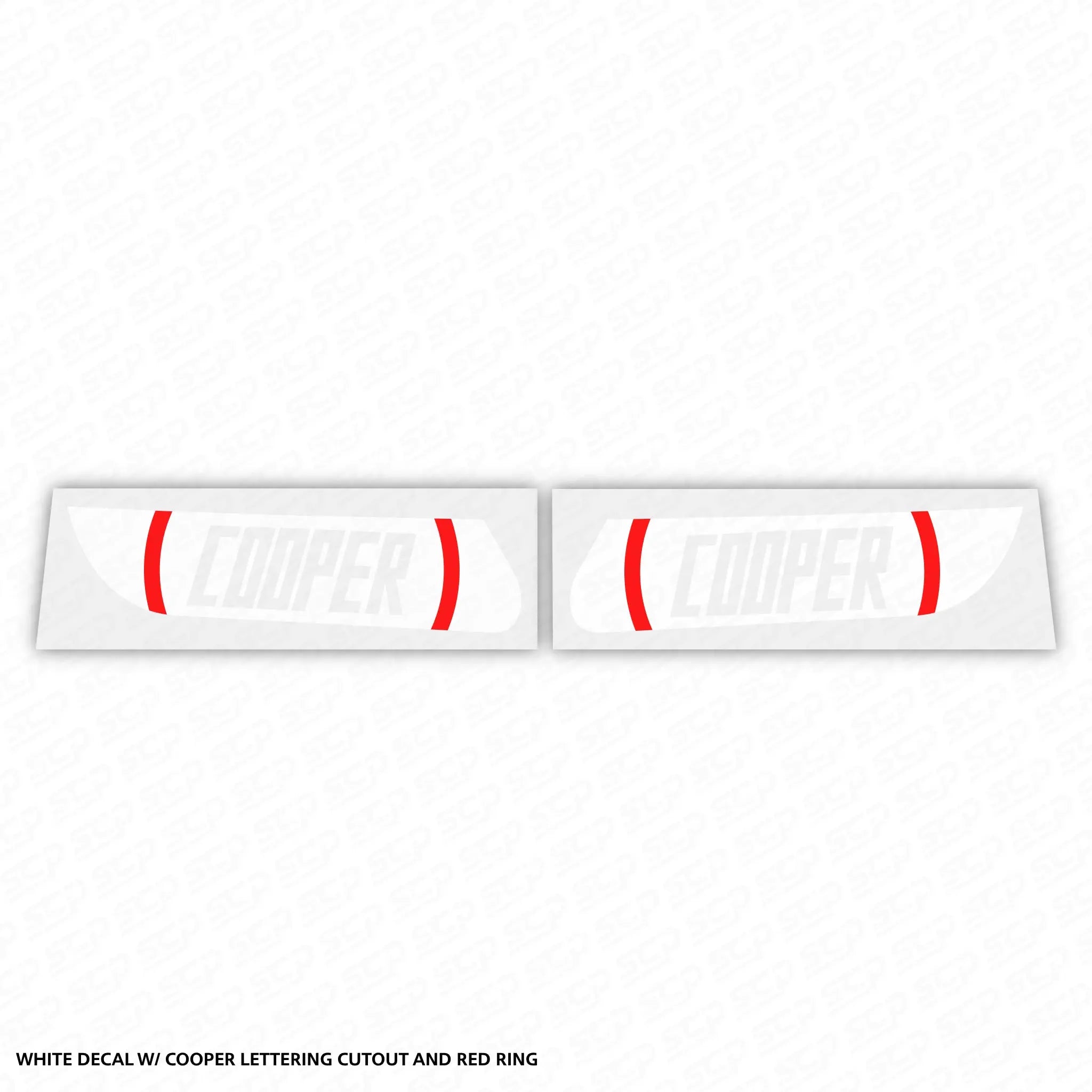 MINI F-Series LCI 2 Dynamic Sequential Indicator Faceplate Decal - Cooper SCP Automotive White-Cooper-Cutout-Gloss-Black