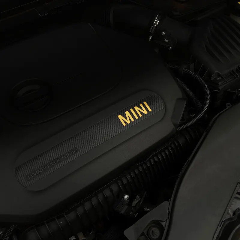 MINI F-Series LCI Engine Bay Lettering Decal SCP Automotive Lemon-Yellow