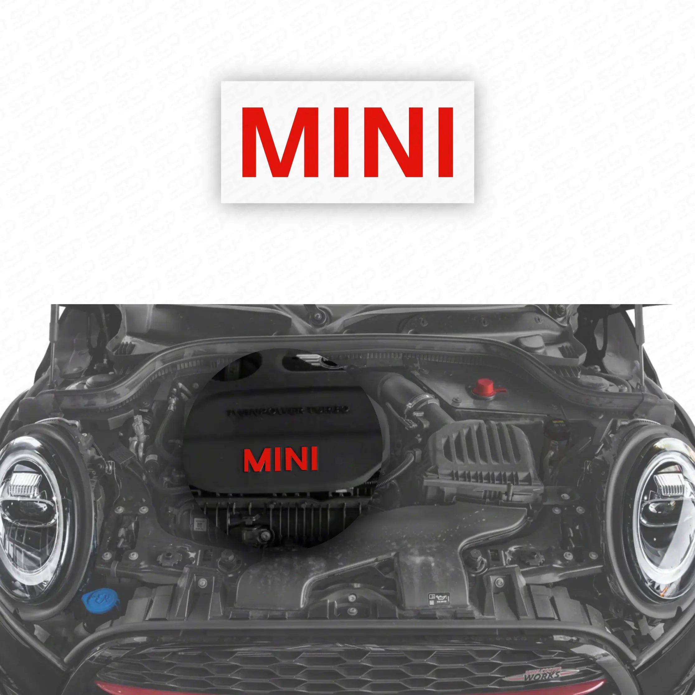 MINI F-Series Pre-LCI Engine Bay Cover Lettering Decal SCP Automotive