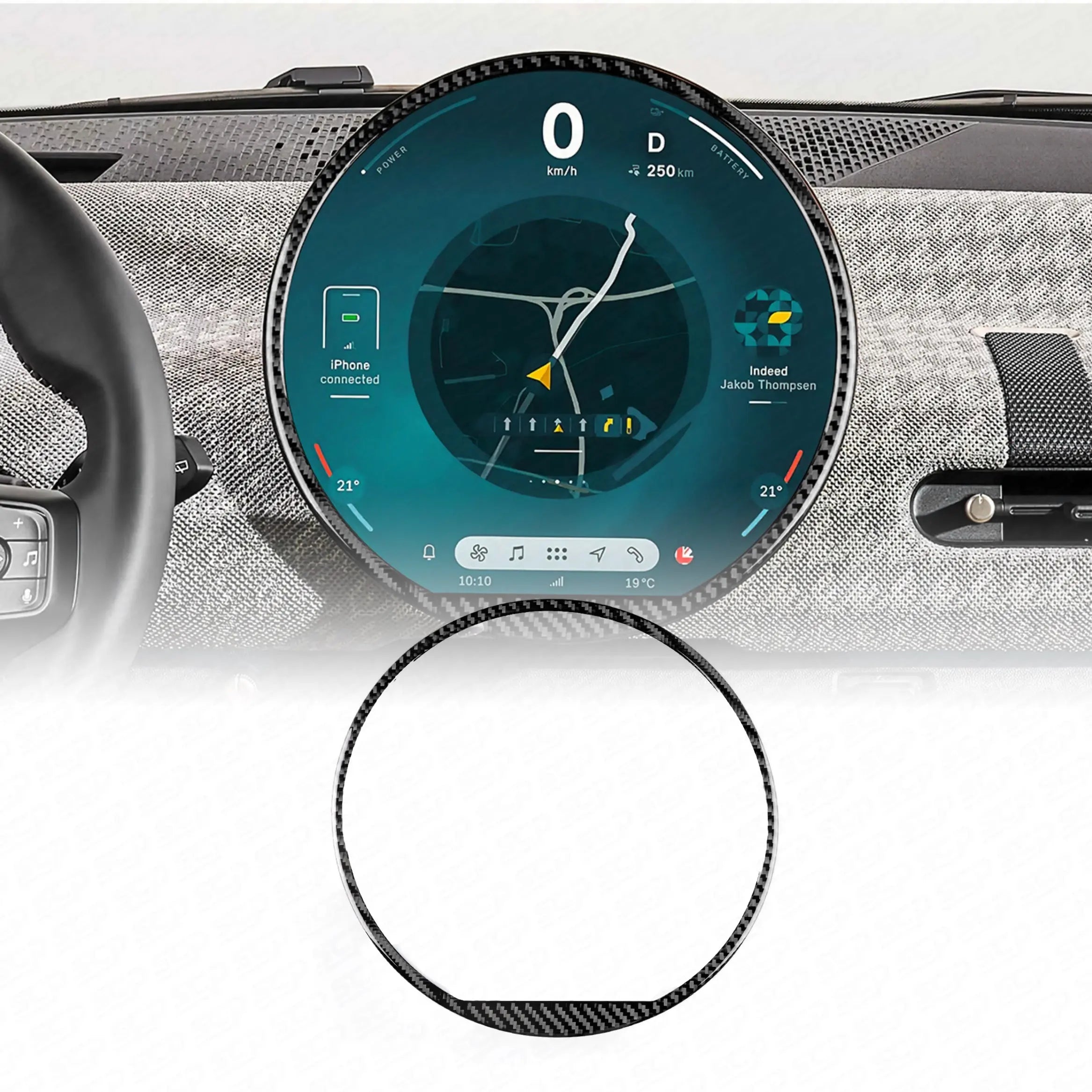 MINI Generation 4 Carbon Fibre iDrive 9 Display Surround Overlay SCP Automotive