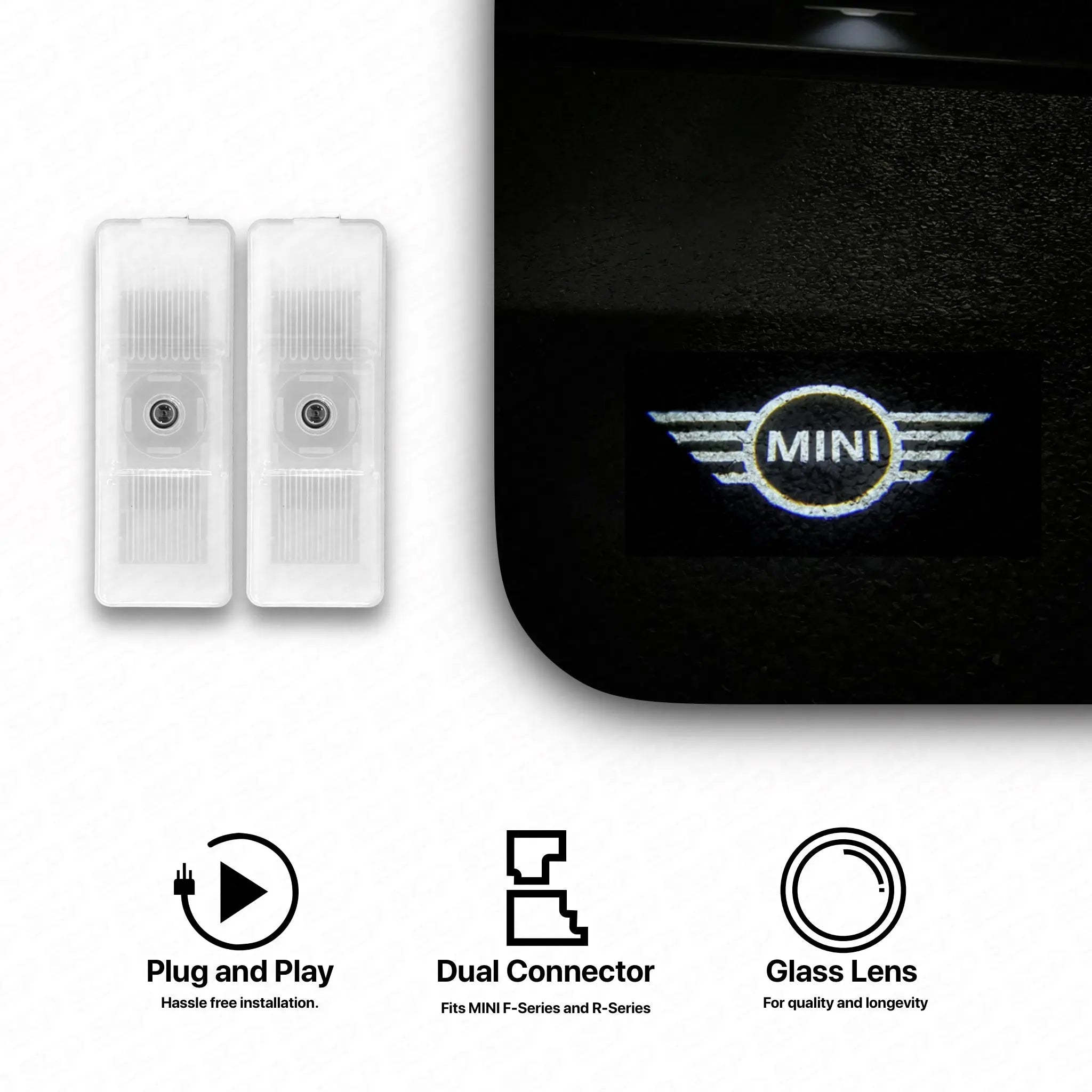 MINI LED Door Projector (Pair) - MINI Logo 2 SCP Automotive