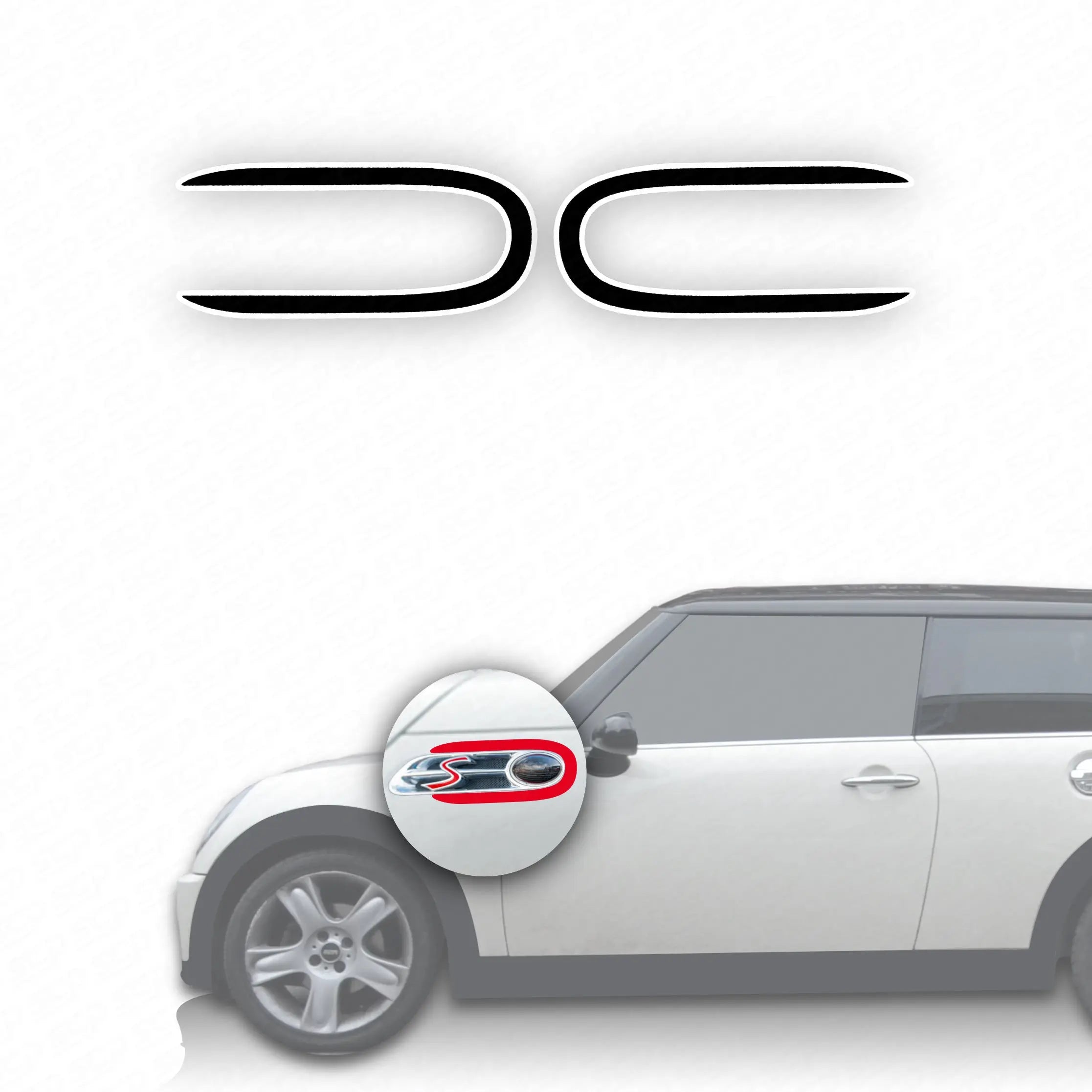 MINI R-Series Generation 1 Front Side Fender Scuttle Decal SCP Automotive