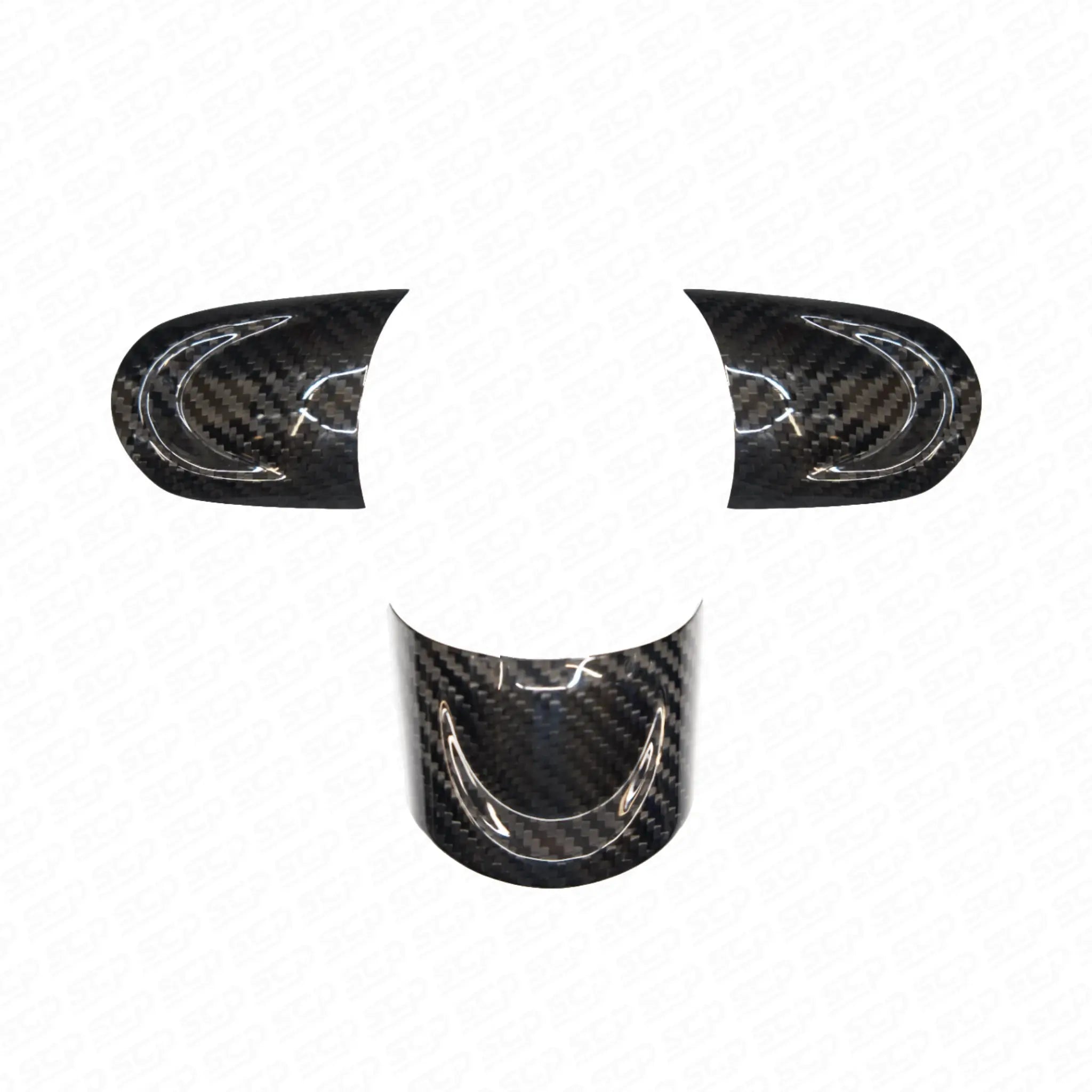 MINI R-Series Generation 2 Steering Wheel Spoke Trim Covers SCP Automotive Carbon-Fibre-No-Buttons