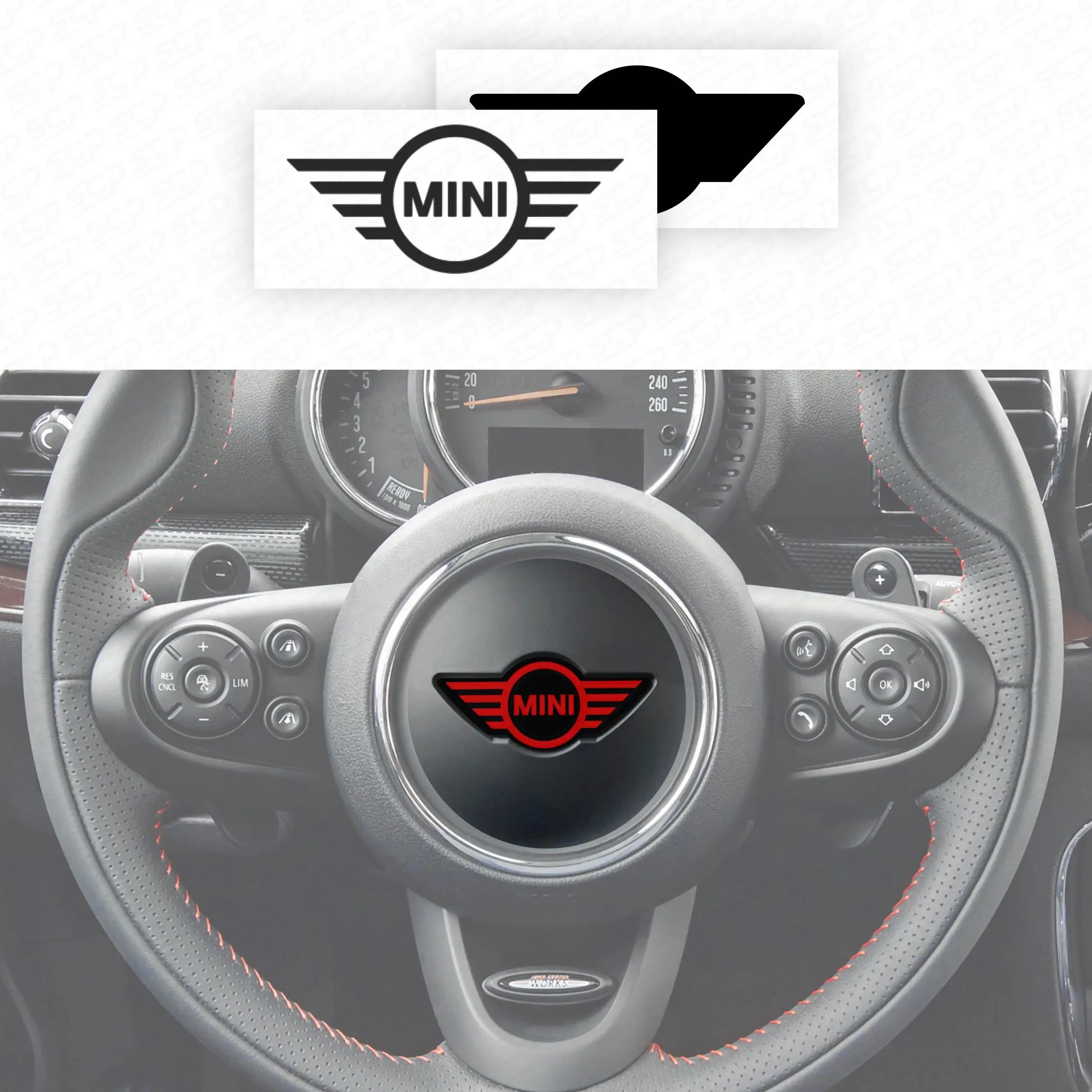 MINI Steering Wheel Decal SCP Automotive