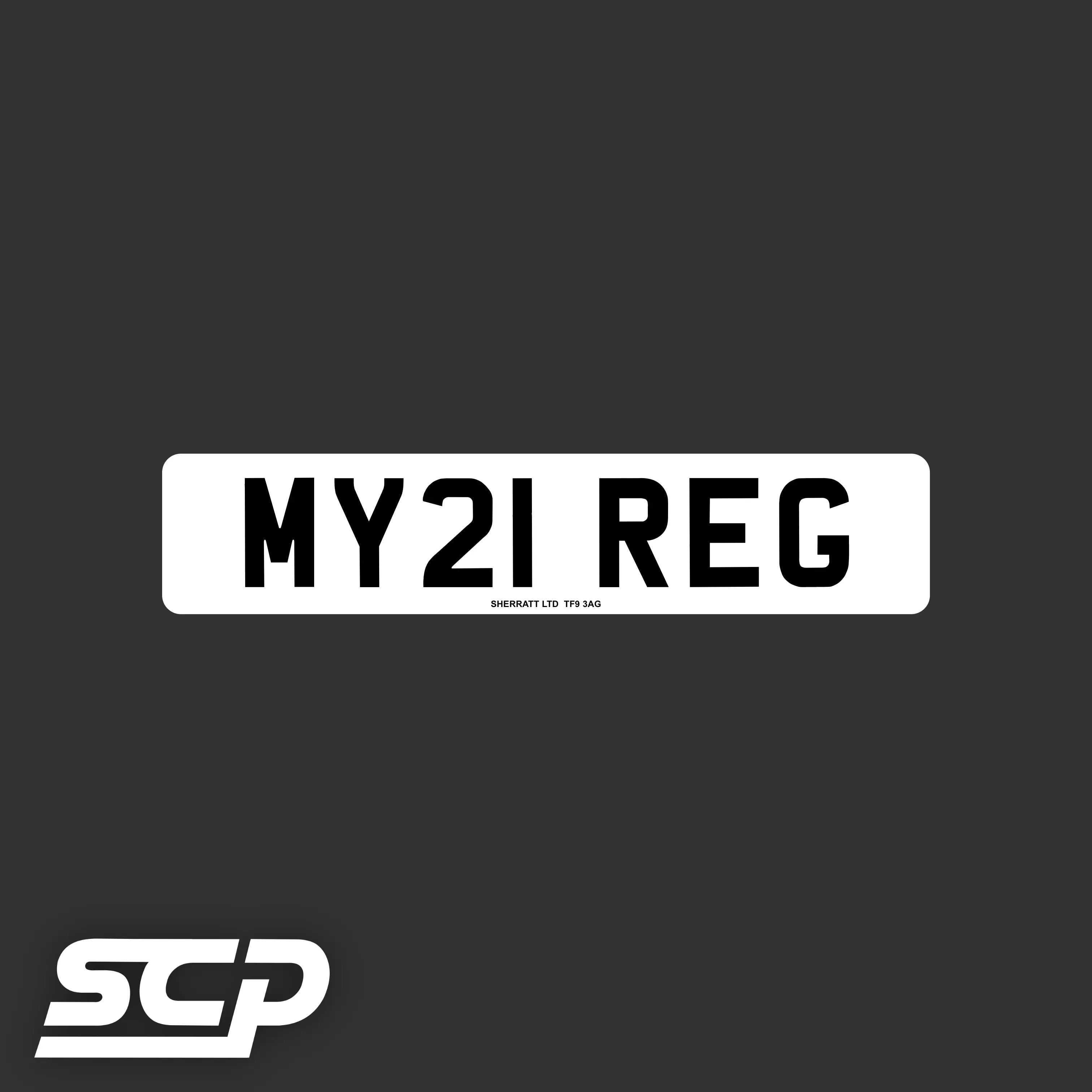 UK Standard Oblong Registration Licence Plate (520 x 111mm) SCP Automotive Front-Only