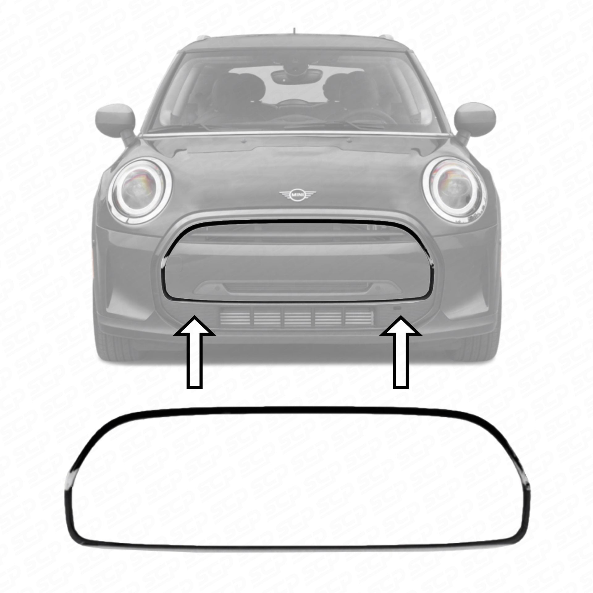 MINI F-Series LCI2 Classic & Exclusive Piano Black Replacement Front Centre Grille Surround Genuine MINI