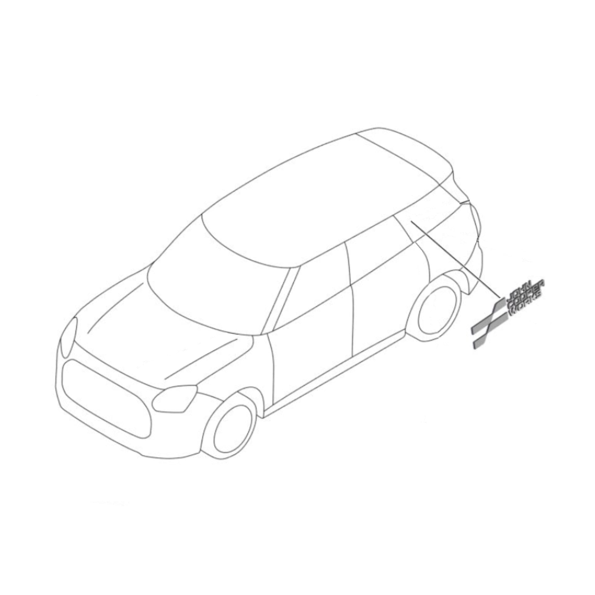 MINI Countryman U25 Rear Side C-Pillar Emblem - Silver Genuine MINI