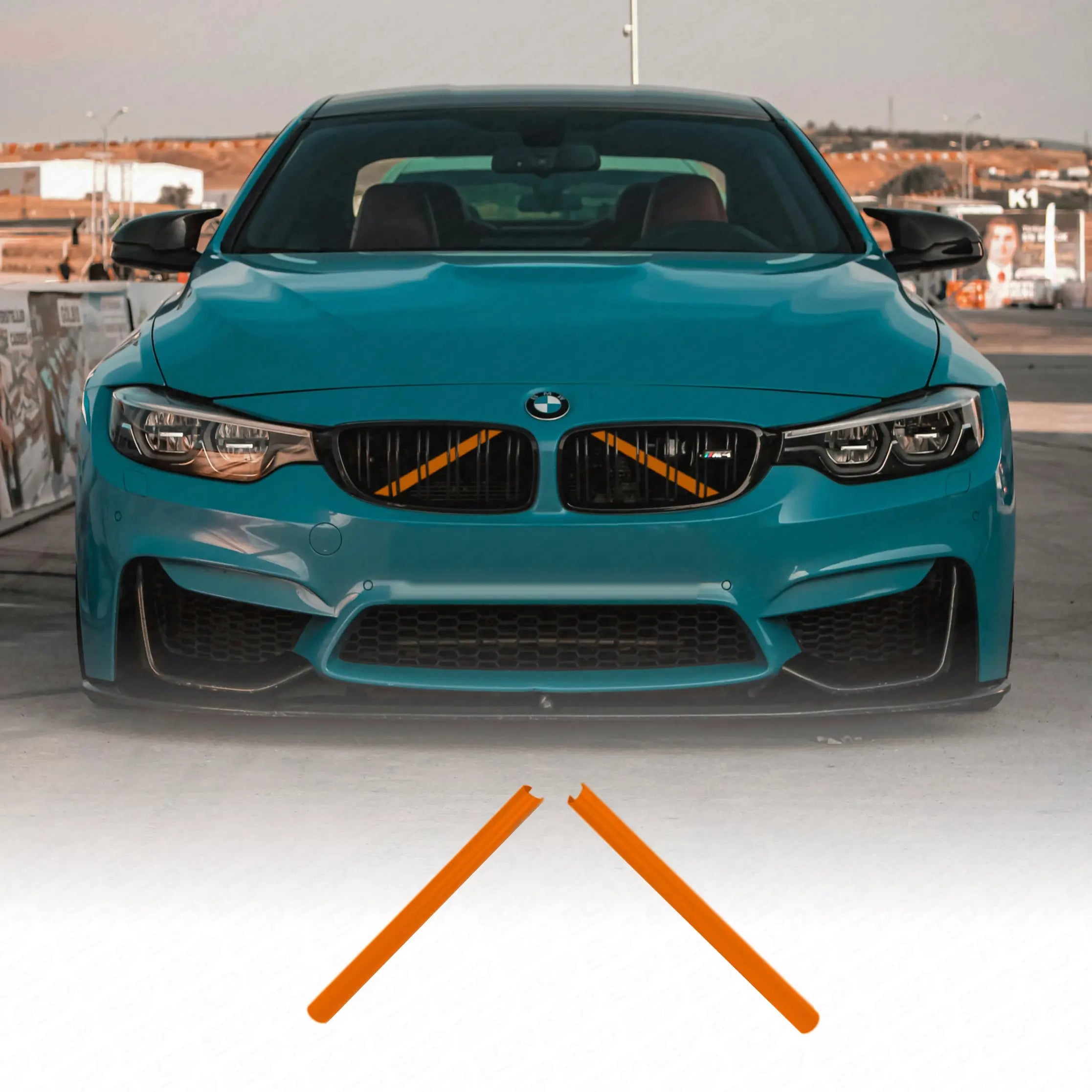 BMW F-Series Grille V Brace Strut Bar Covers SCP Automotive Orange-Variant-1