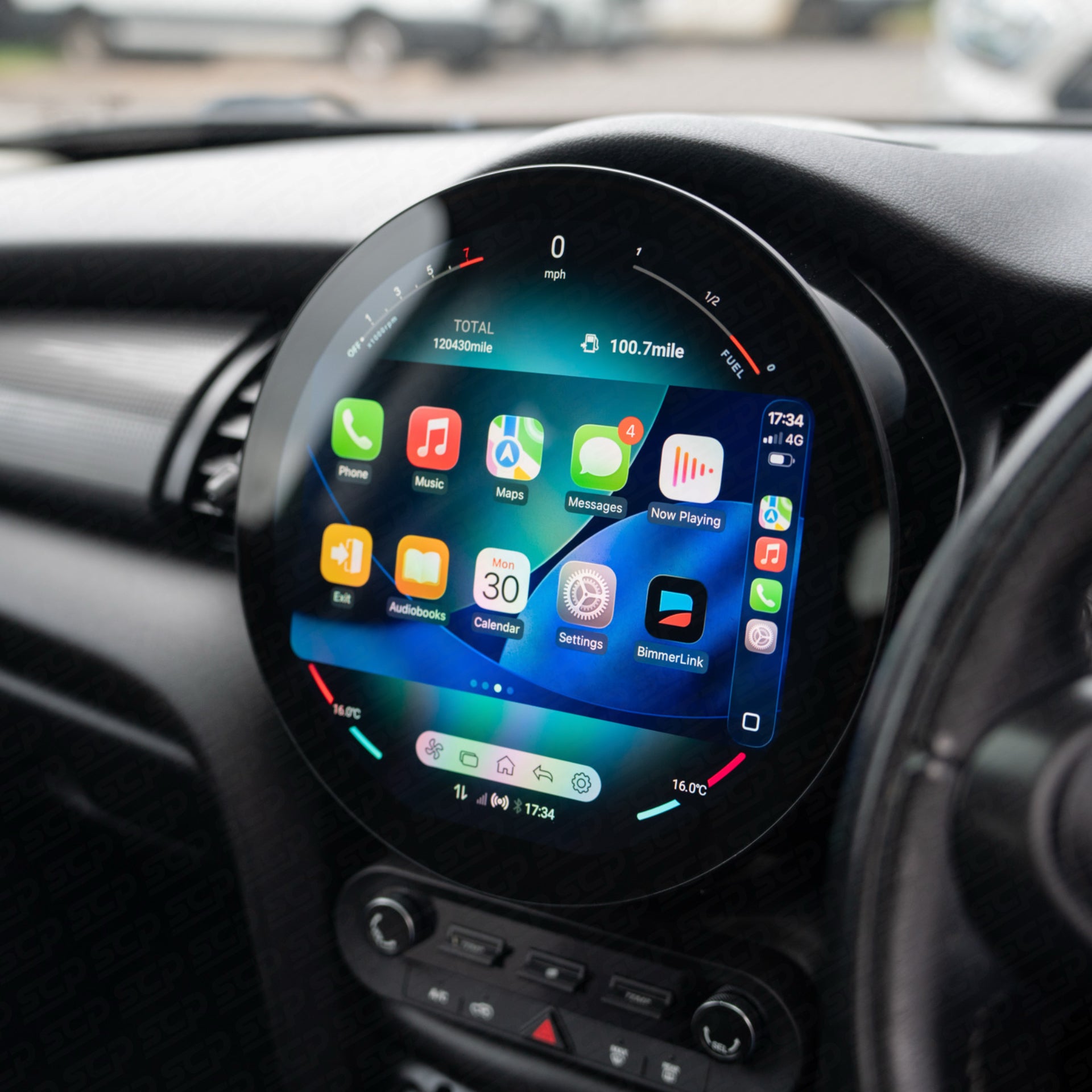MINI F-Series Circular Touchscreen Display Upgrade with Apple CarPlay & Android Auto