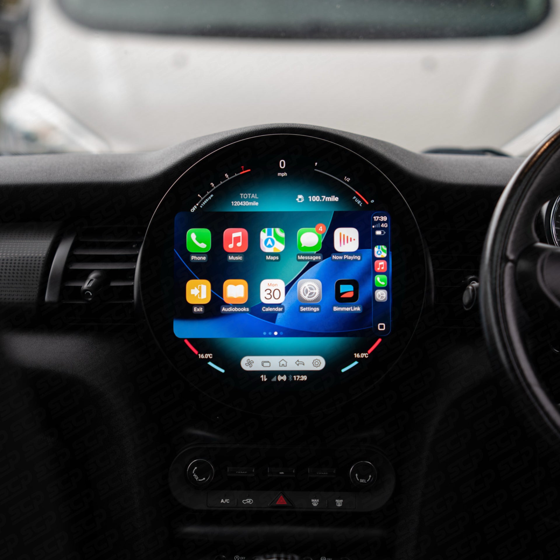MINI F-Series Circular Touchscreen Display Upgrade with Apple CarPlay & Android Auto