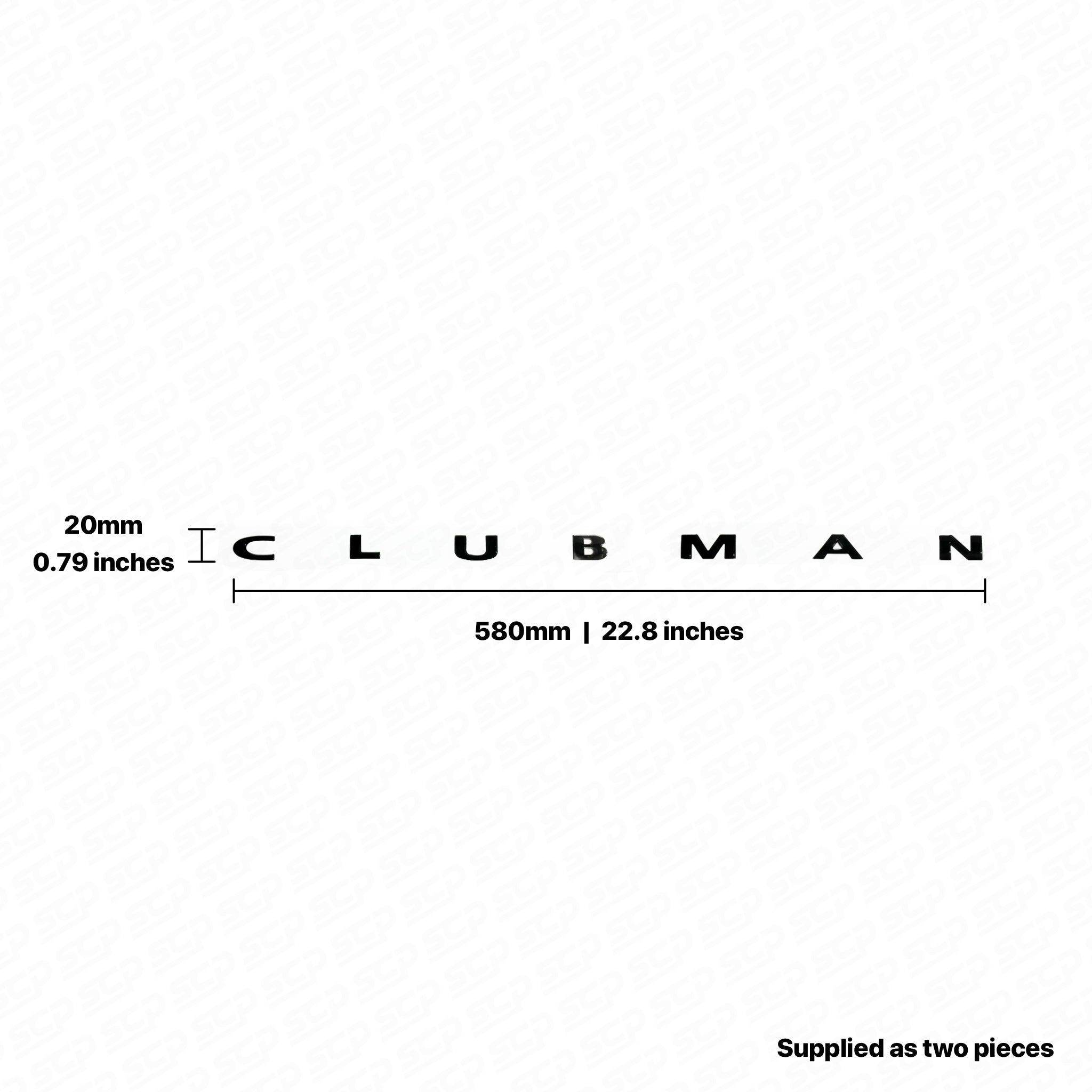 Clubman Rear Lettering SCP Automotive