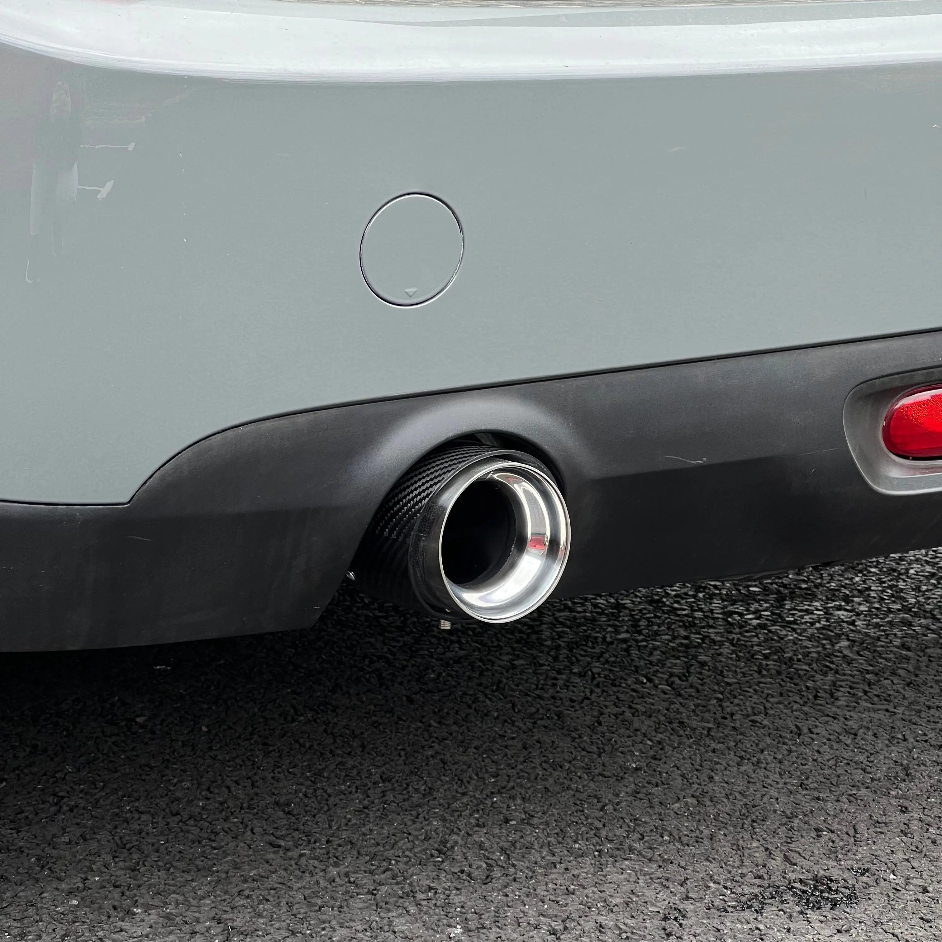 MINI Chrome Stainless Steel and Carbon Fibre Exhaust Tip SCP Automotive