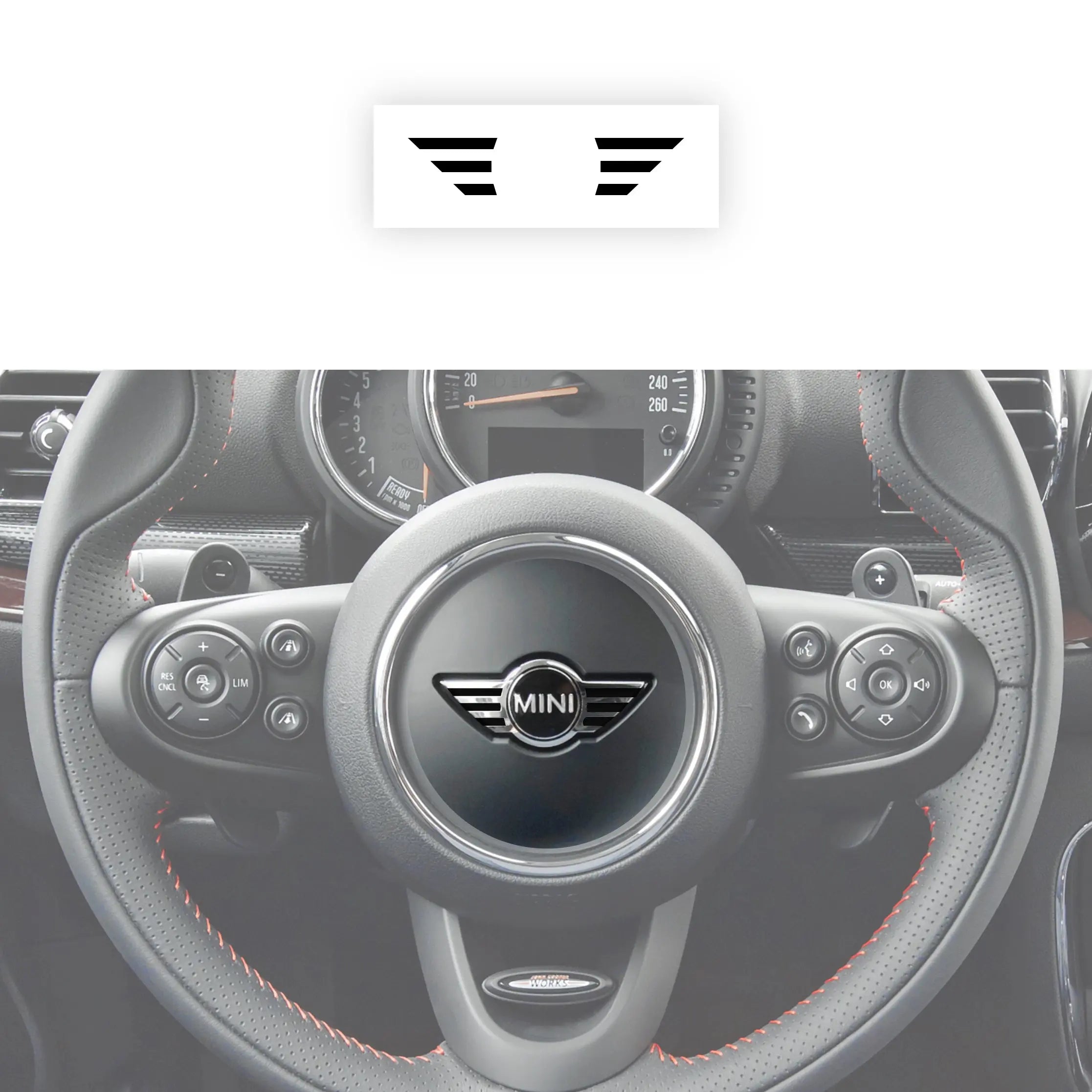 MINI F-Series Pre-LCI Steering Wheel Conversion Decal SCP Automotive