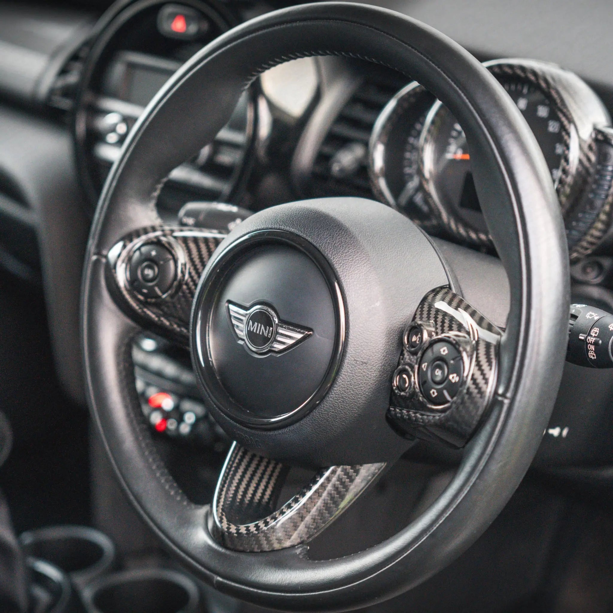 MINI F-Series Steering Wheel Trim Cover SCP Automotive Carbon-Fibre-Standard-Multifunctional