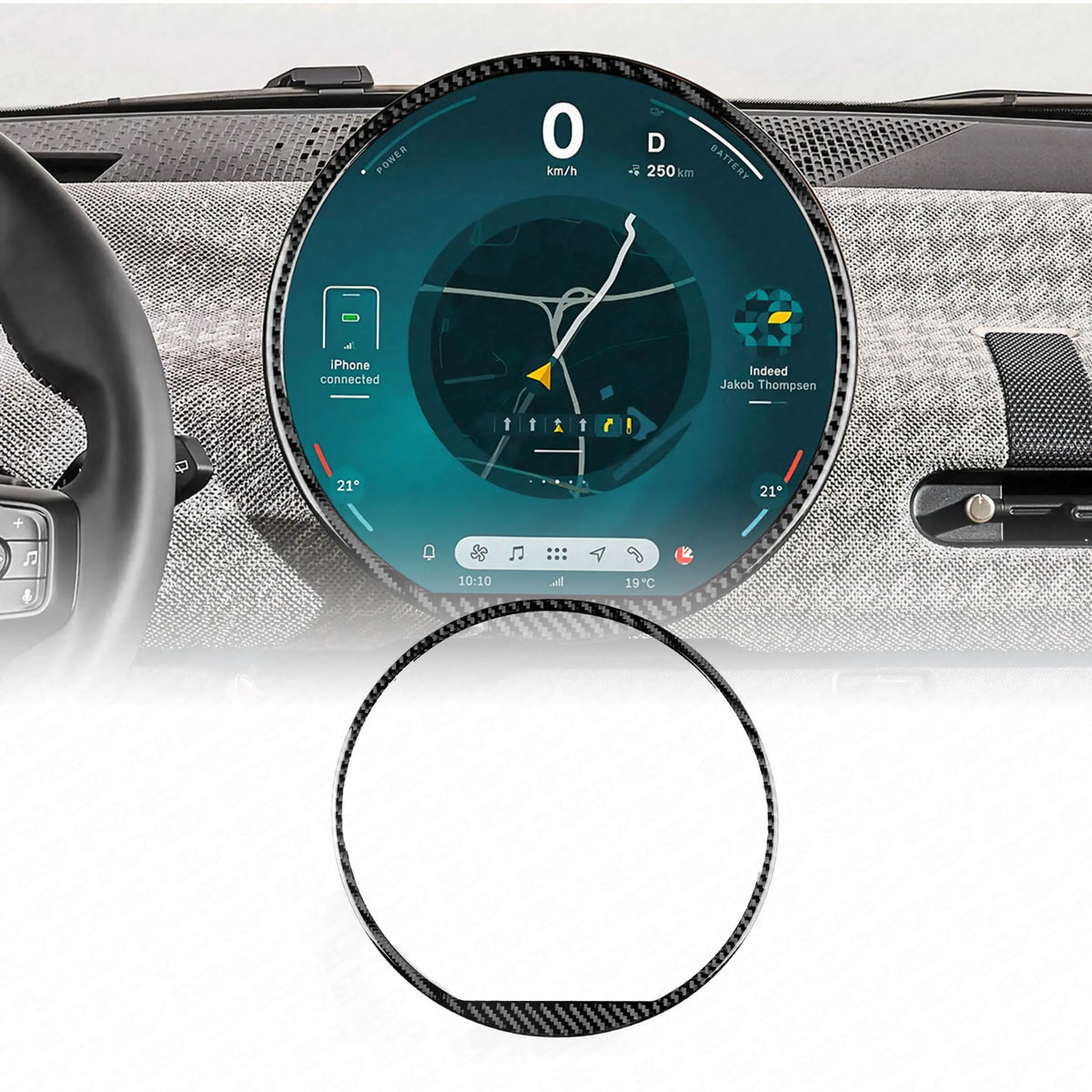 MINI Generation 4 Carbon Fibre iDrive 9 Display Surround Overlay