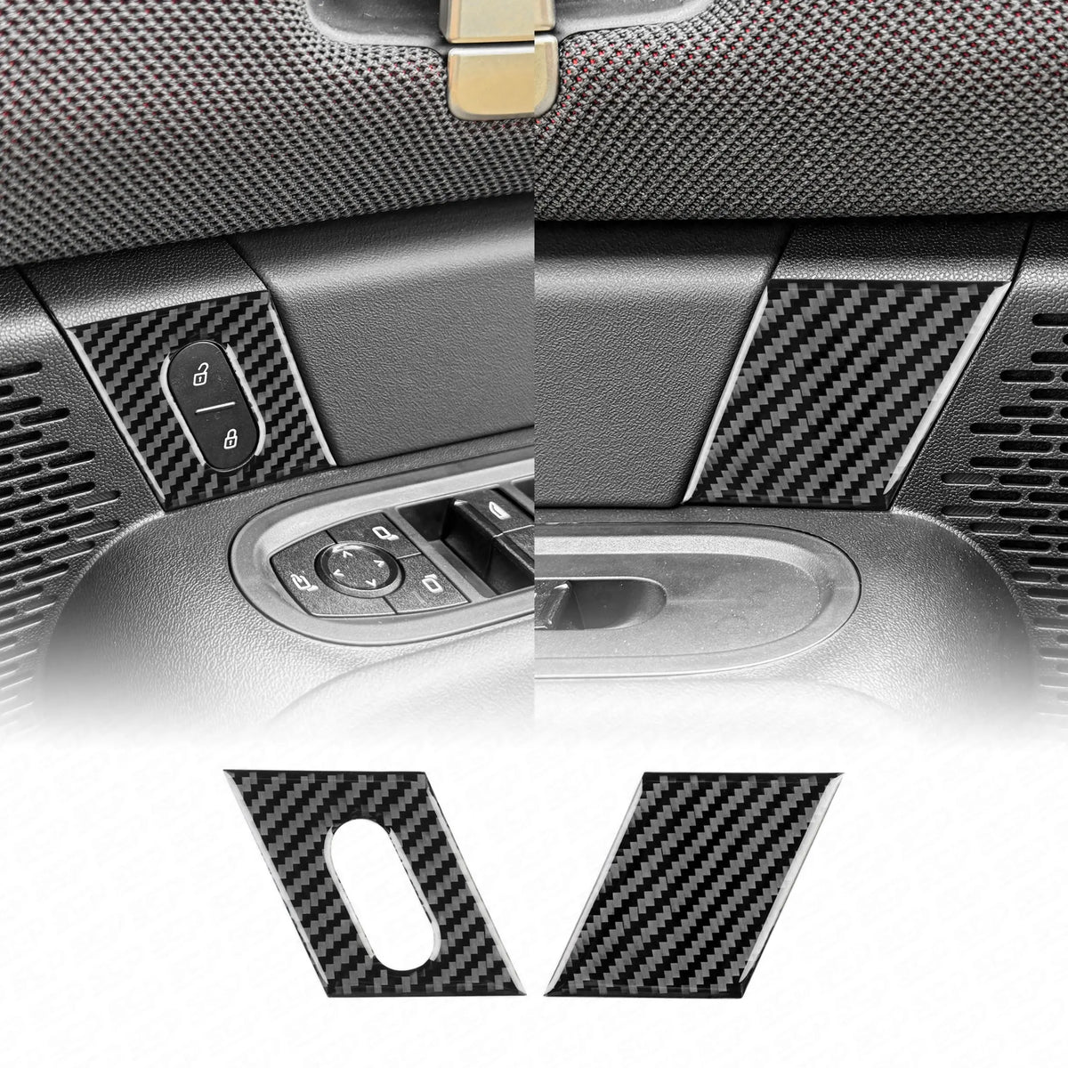MINI U25 Countryman Carbon Fibre Door Lock Button Surround Overlay