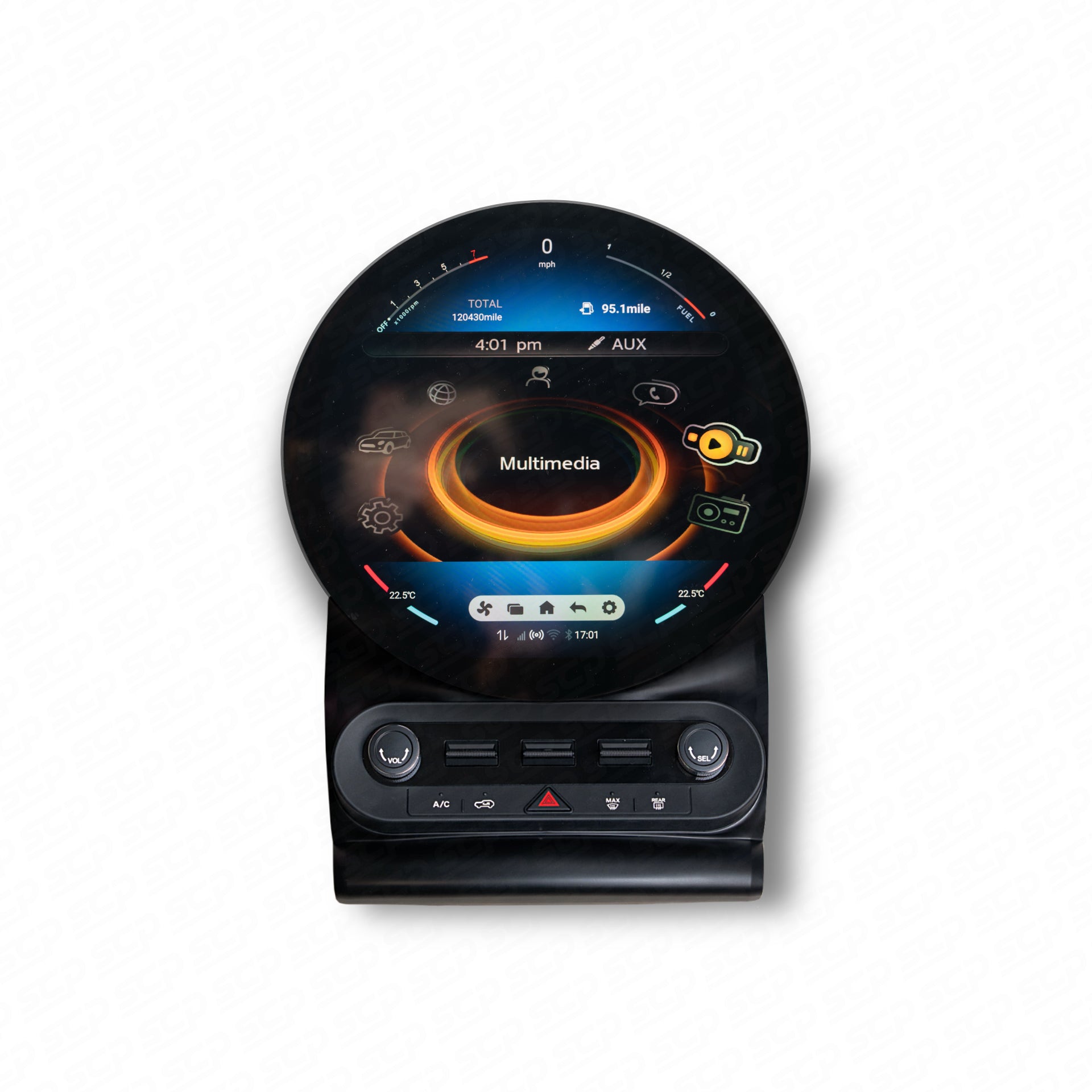 MINI F-Series Circular Touchscreen Display Upgrade with Apple CarPlay & Android Auto