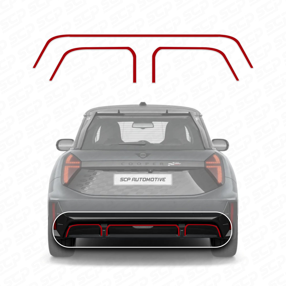 MINI J01 Cooper Sport Rear Diffuser Decal | SCP Automotive