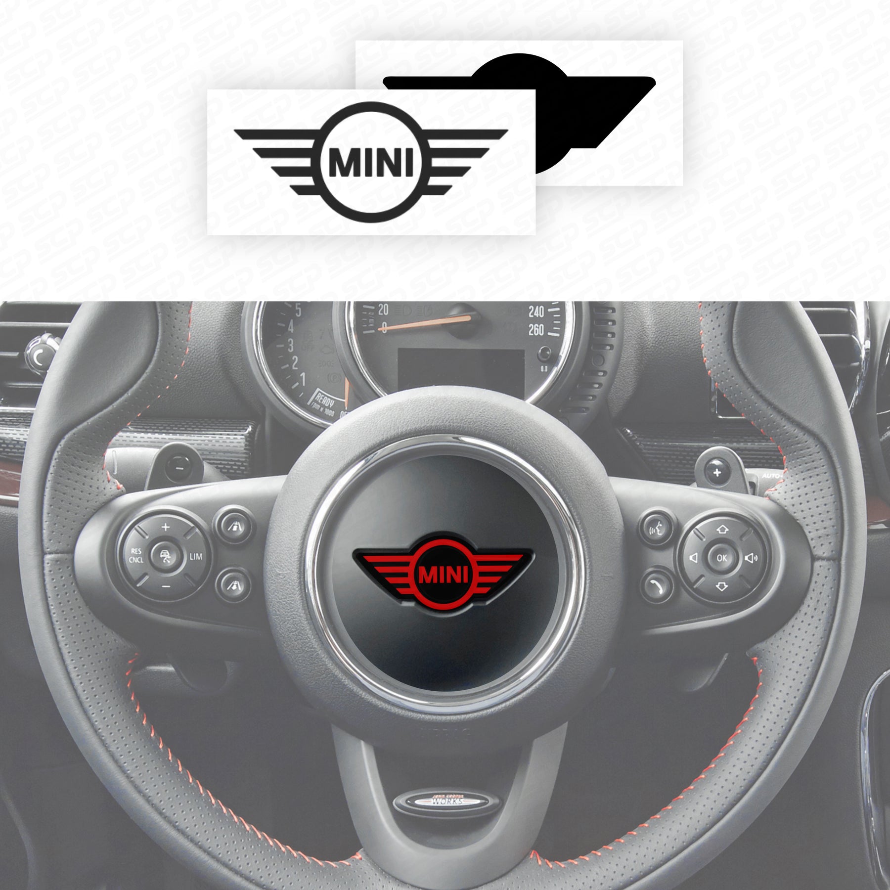 MINI Steering Wheel Decal - SCP Automotive
